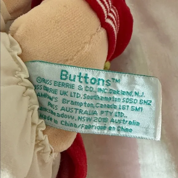 buttons Red and Orange Rag Dress-Up Plush Doll - Picture 3 of 3